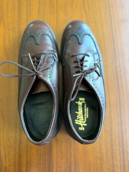 Hitchcock Brown Leather Longwing Brogue Shoes Men's Size 9 Wide