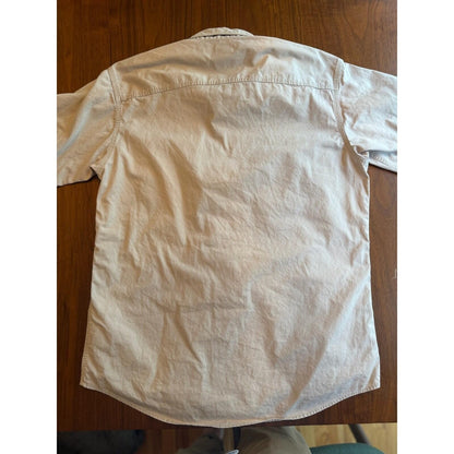 RedHead Men's Tan Short Sleeve Button Up Casual Work Shirt - Size M