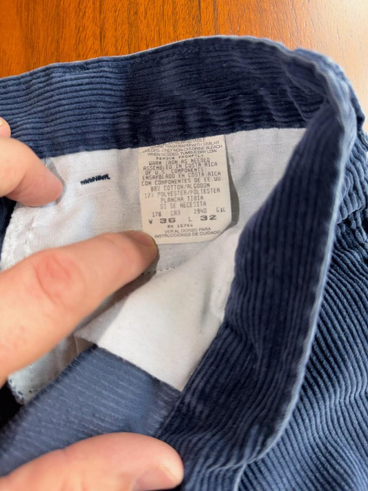 Vintage Duck Head Men's Blue Corduroy Pants - Size 36x32