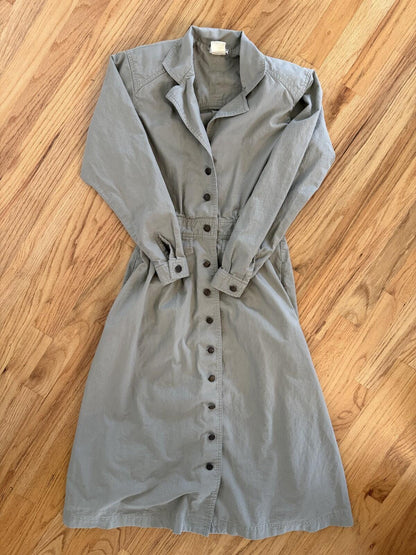 Vintage Impromptu Women's Khaki Utility Dress - Size S