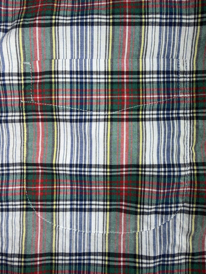 J.Crew Men's Secret Wash Slim Untucked Green/Navy/Red Plaid - Size M