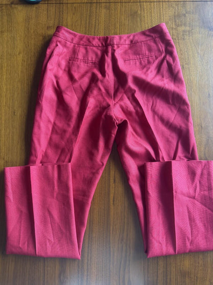 Bill Blass Women's Rayon-Linen Blend Red Dress Pants - Size 10