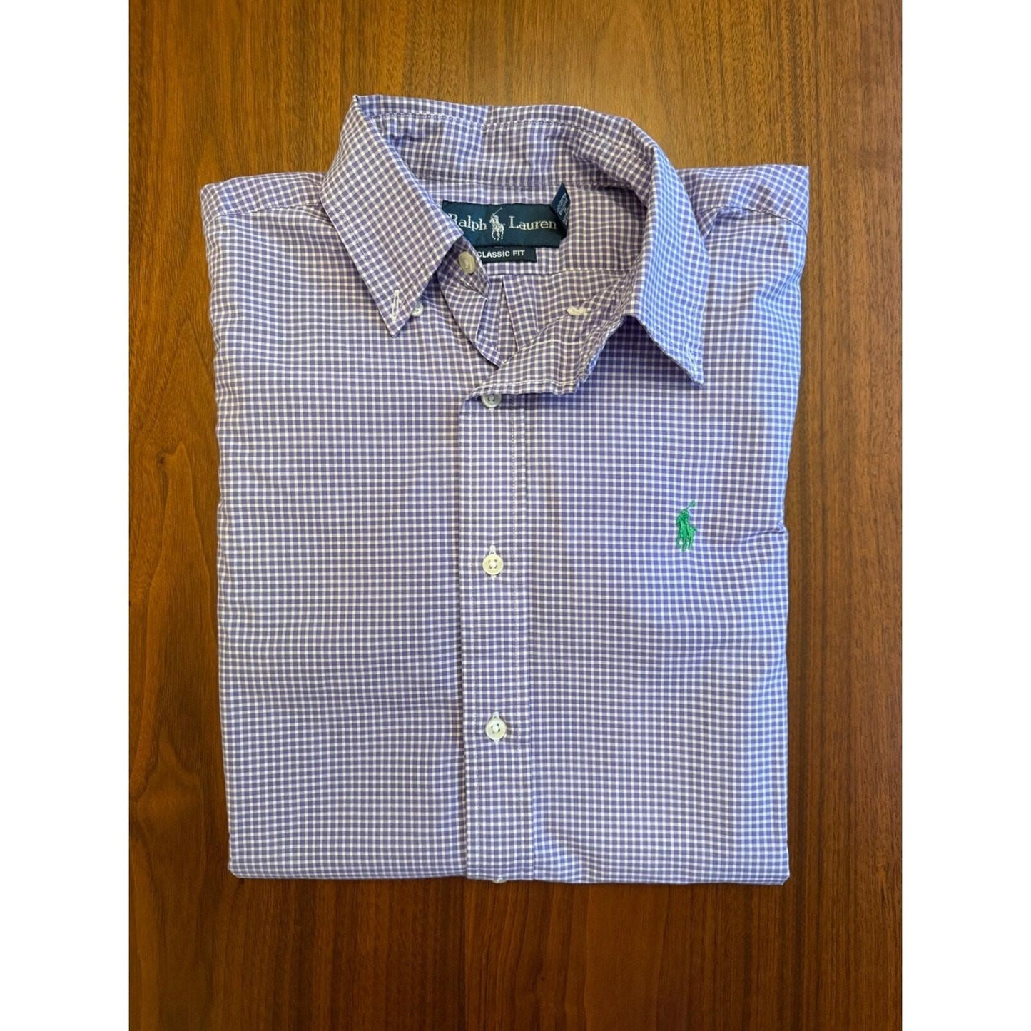 Polo Ralph Lauren Men's Classic Gingham Button-Down Purple/White - Size Small