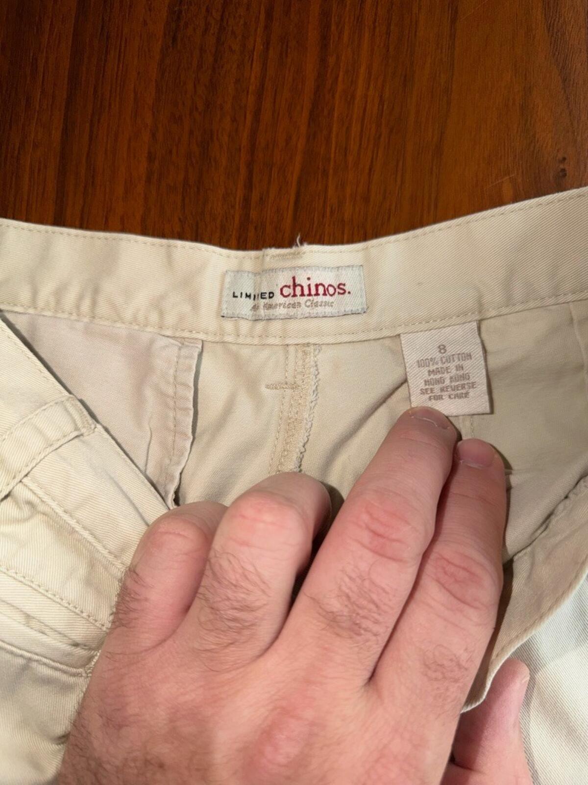Vintage The Limited Women's Khaki High-Waisted Chinos - Size 8