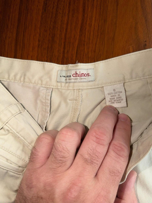 Vintage The Limited Women's Khaki High-Waisted Chinos - Size 8