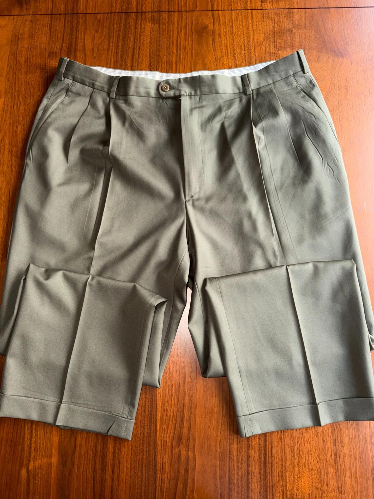 Zanella Bennett Made in Italy Pleated 100% Virgin Wool Dress Pants Size 40