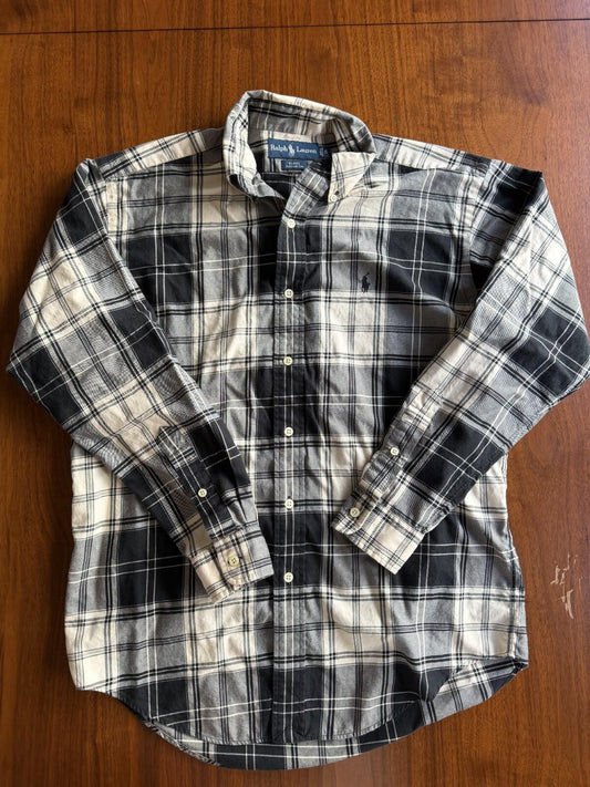 Ralph Lauren Men's Blake Black Plaid Button-Down Shirt - Size S