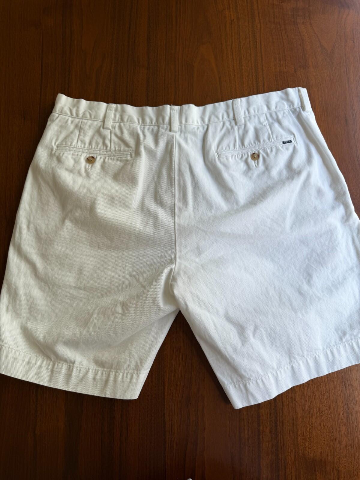 Polo Ralph Lauren Classic Fit Cotton Chino Shorts White Size 38