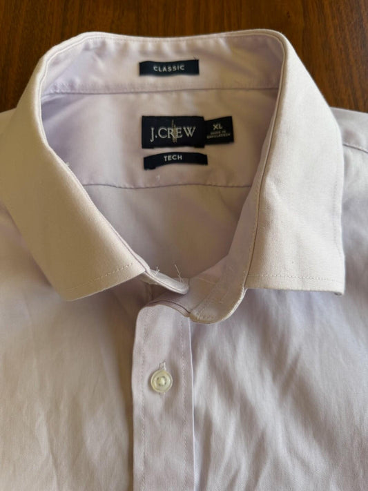 J.Crew Classic Fit Tech Dress Shirt in Light Purple-Size XL