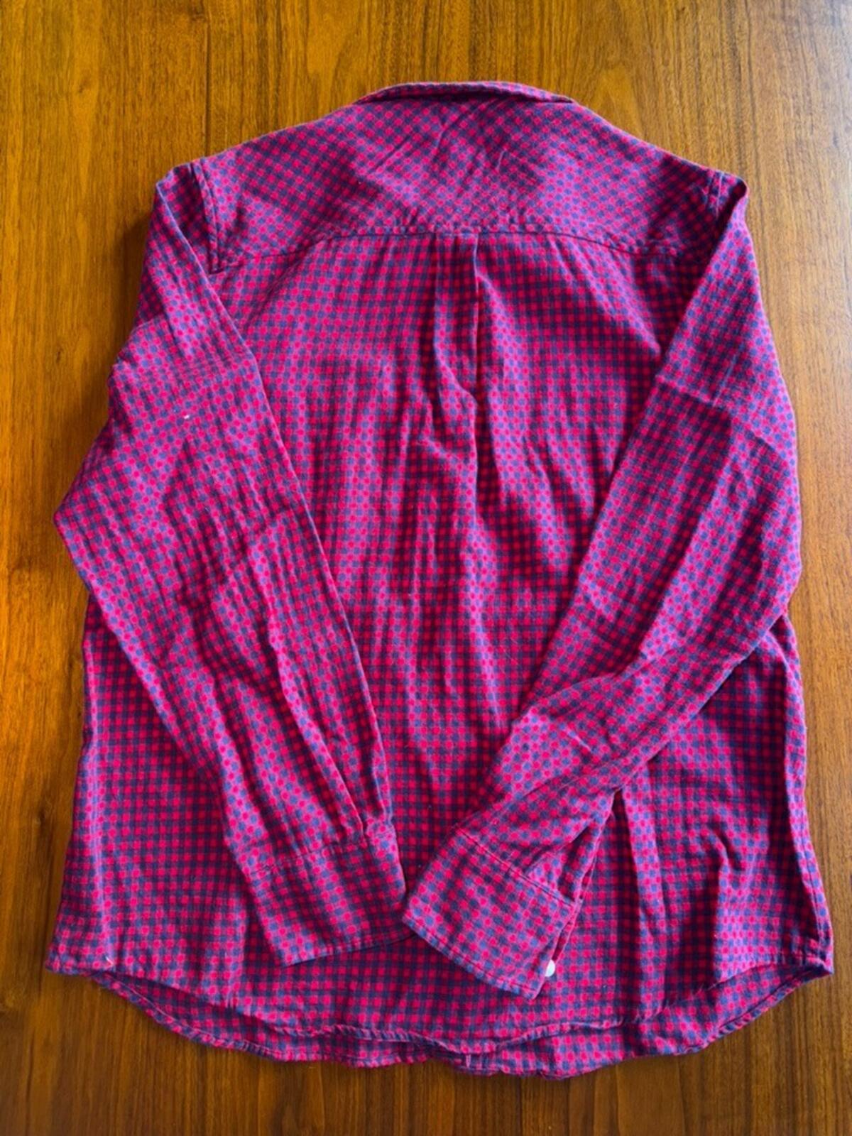 J.Crew Women's Red and Blue Gingham Button-Down - Size M