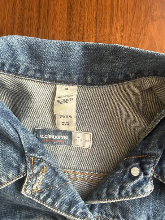 Liz Claiborne Women's Jeans Denim Trucker Jacket - Size XL