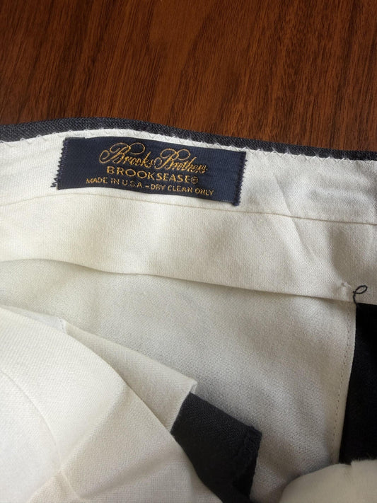 Brooks Brothers Men's Brooksease Charcoal Grey Cuffed Dress Pants - Size 36x30