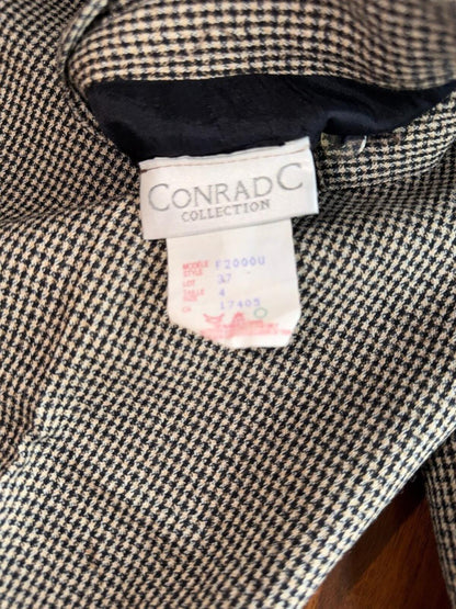 Vintage Conrad C Collection Women's High-Waisted Houndstooth Pants - Size 4