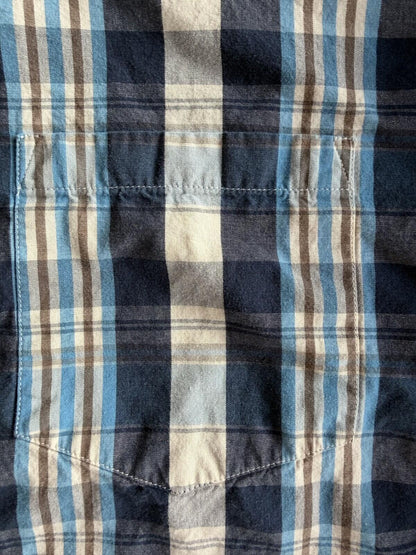 J.Crew Men's Blue Plaid Casual Tailored Long Sleeve Button Down - Size XL