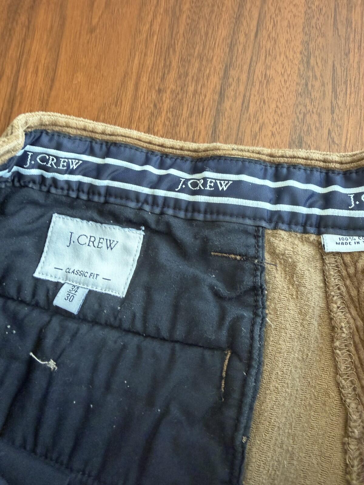 J.Crew Men's Classic Fit Courduroy Pants - Size 34x30
