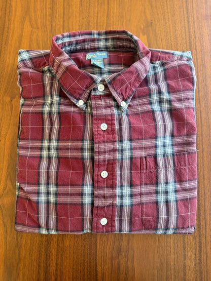 Vintage Duck Head Classic Men's Red Plaid Flannel Button-Down Shirt - Size XL