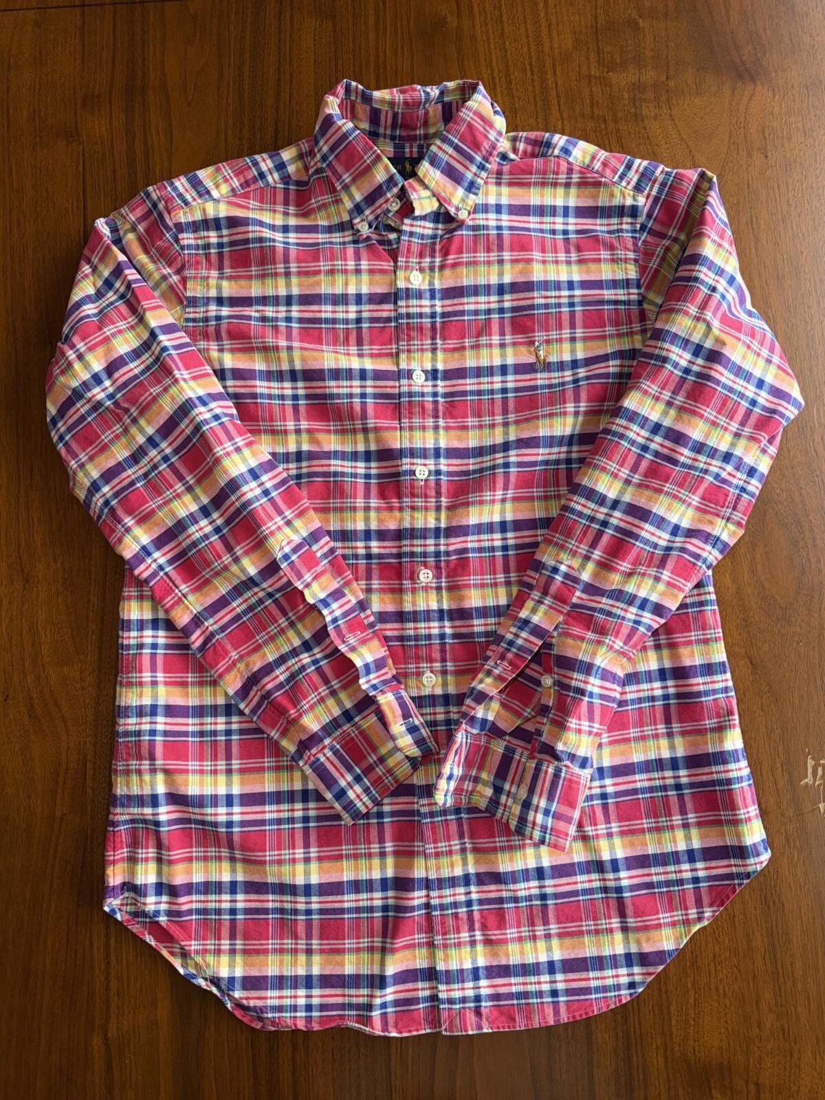 Polo Ralph Lauren Men's Classic Fit Pink Plaid Button-Down Shirt - Size S