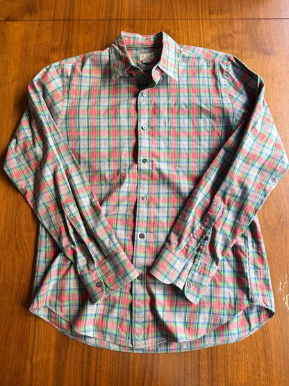 J.Crew Men's Medium Tailored Plaid Button Down Shirt Red Green Blue Cotton M