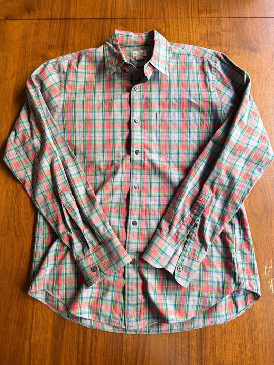 J.Crew Men's Medium Tailored Plaid Button Down Shirt Red Green Blue Cotton M