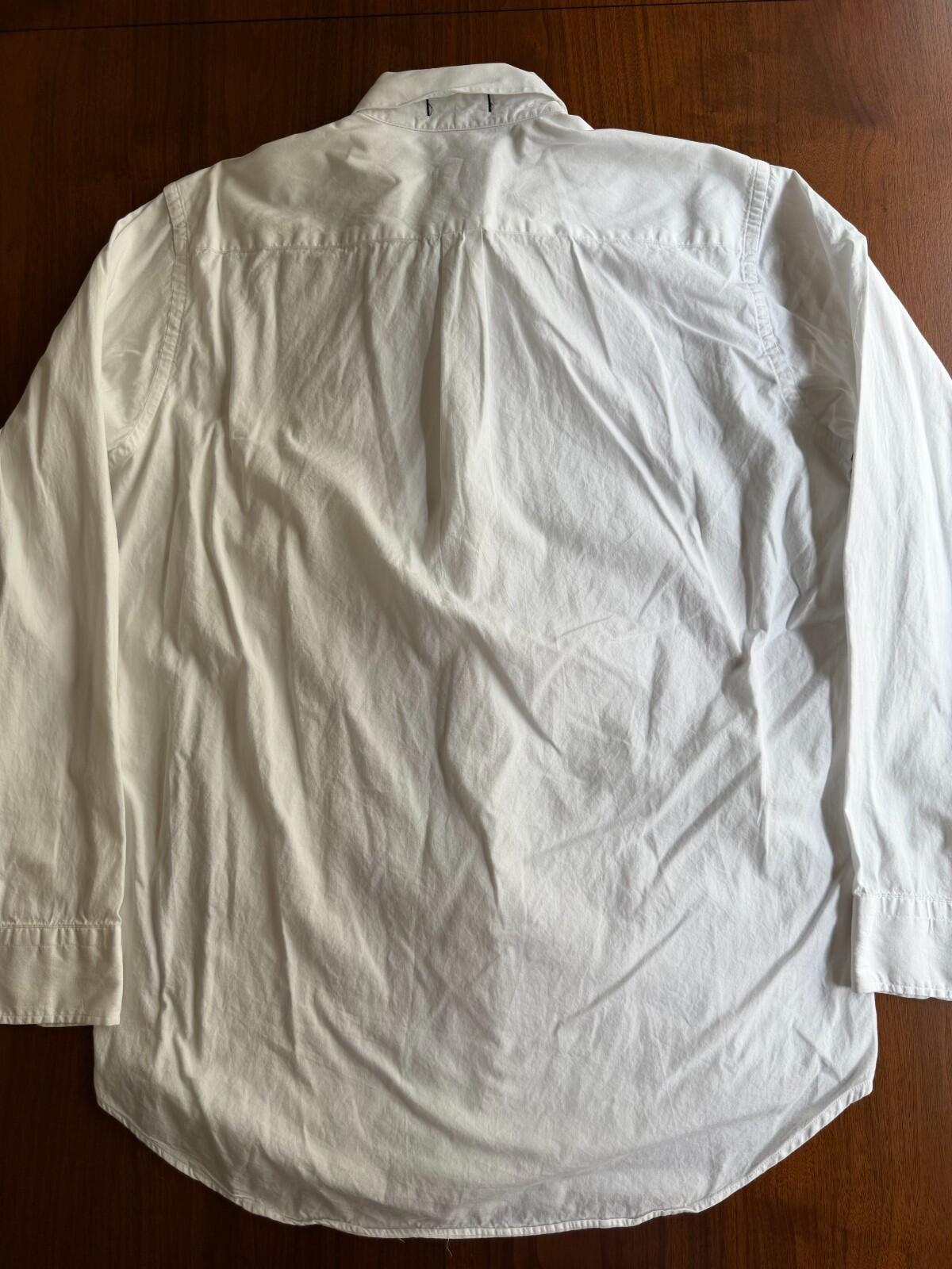 Vintage Chaps Ralph Lauren White Poplin Shirt with Crest Logo - Size 16-34/35