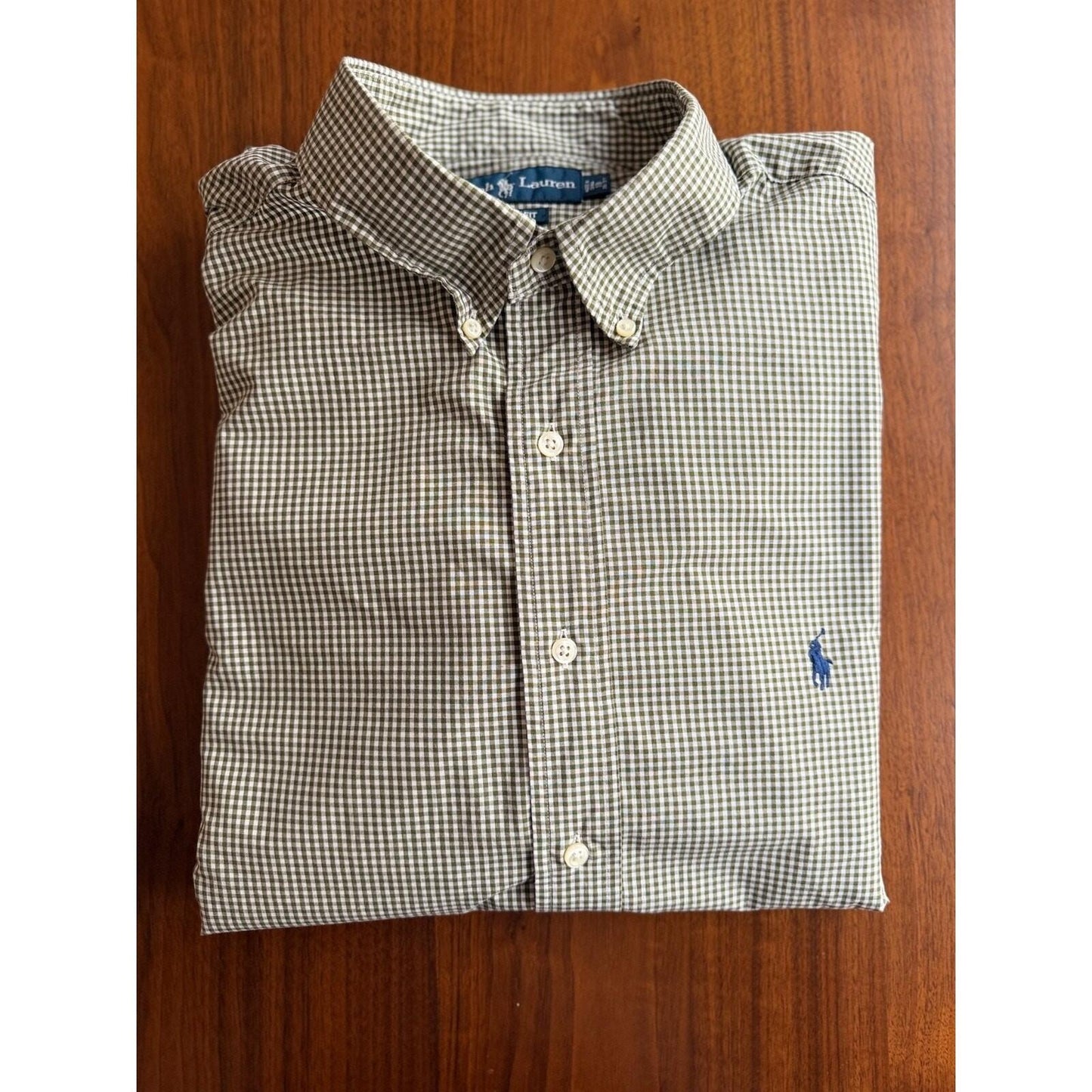 Polo Ralph Lauren Classic Green Gingham Button Down Shirt - Size 18-36/37