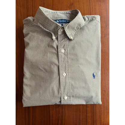 Polo Ralph Lauren Classic Green Gingham Button Down Shirt - Size 18-36/37