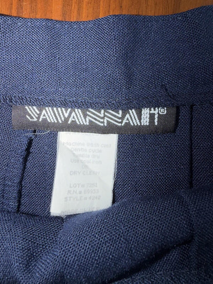 Vintage Savannah Pleated Navy Skirt - Size 12