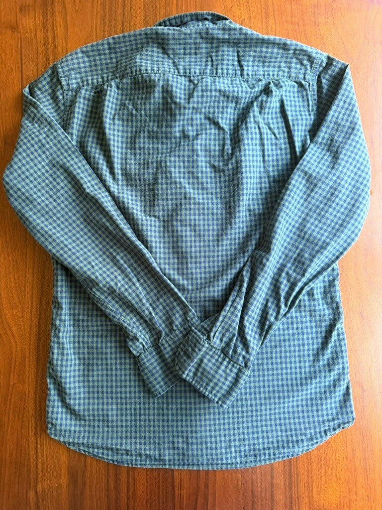 J.Crew Men's Slim Fit Button-Down Navy & Green Gingham Shirt - Size S
