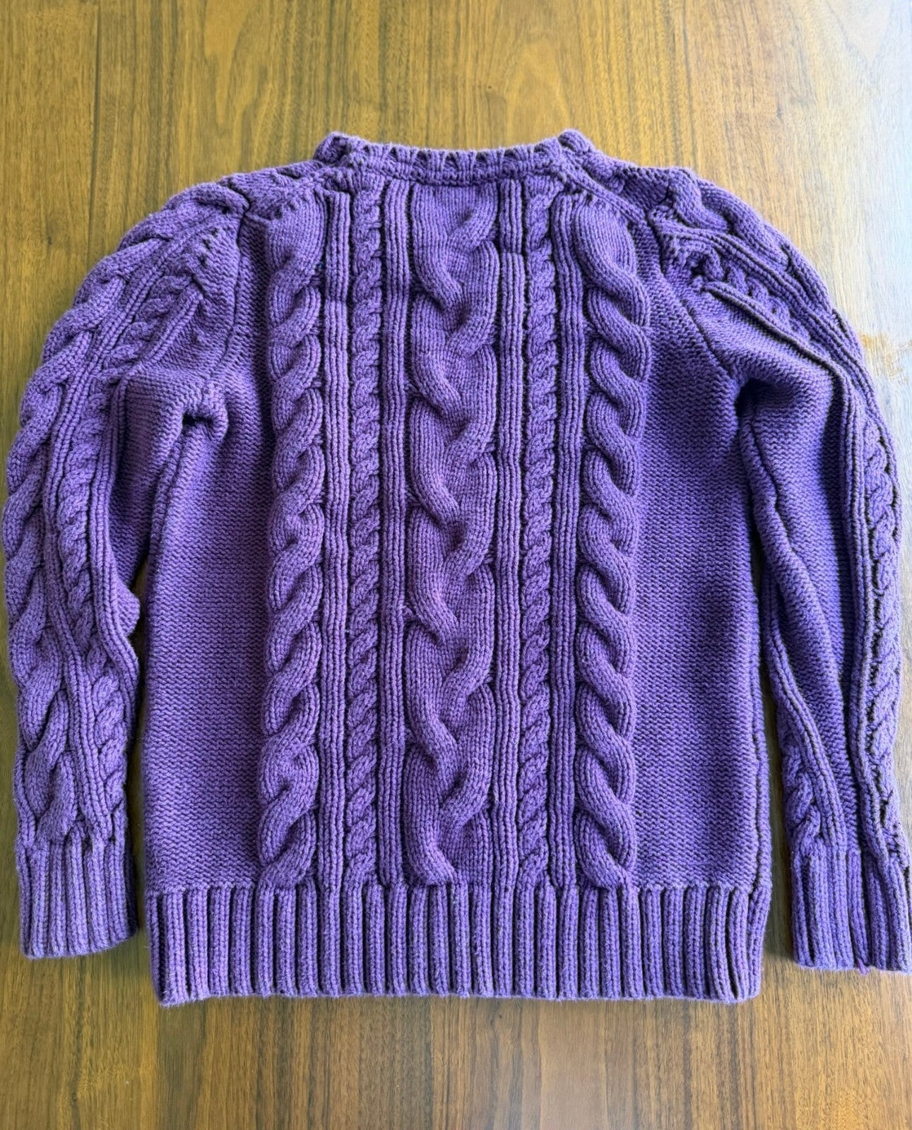 L.L.Bean Women's Purple Cable Knit Crewneck Sweater - Size S