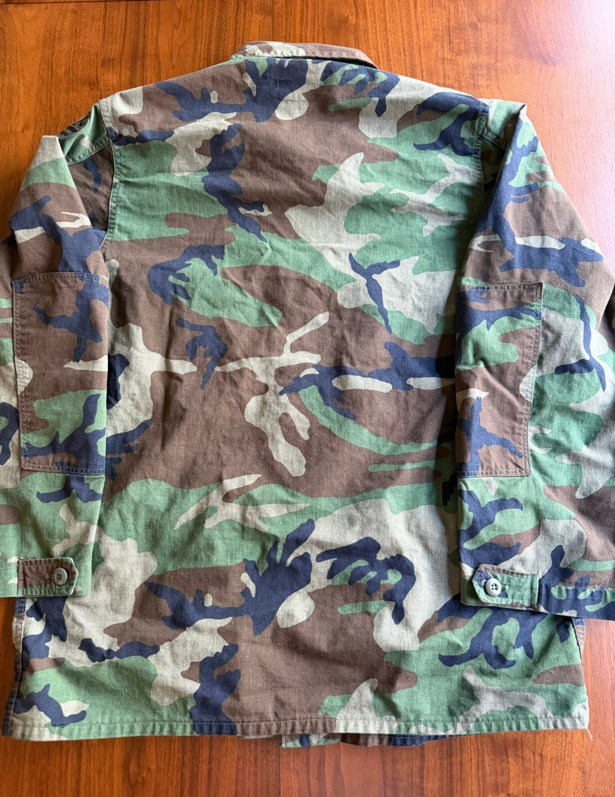 Vintage 80s Us Army Woodland Camo Bdu Field Jacket Sergeant - Size LL