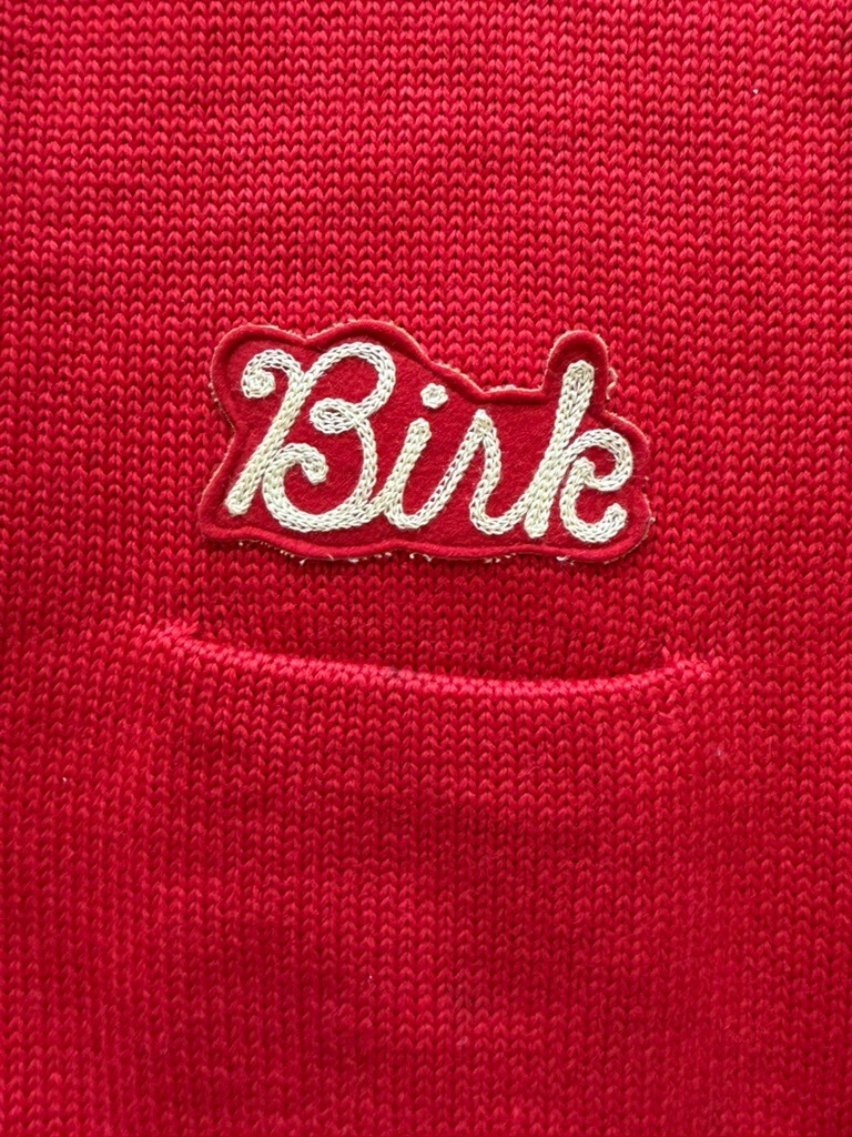 Vintage Red Nelson Knitting Mills Varsity Cardigan Sweater w/Patches - Size M
