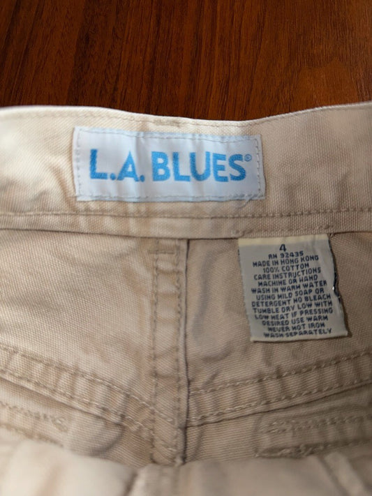 Vintage L.A. Blues Women's Tan Utility Trousers - Size 4