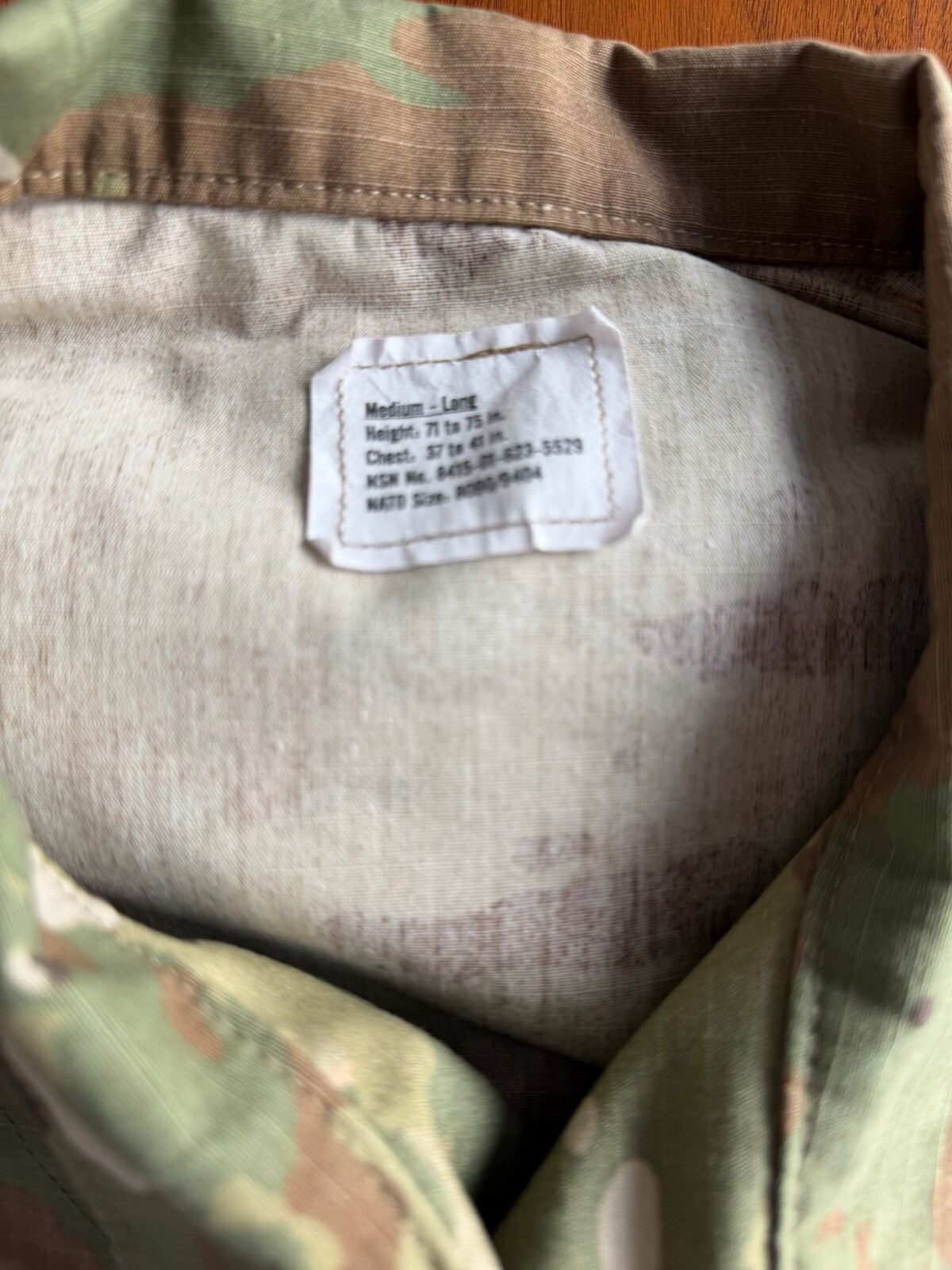 US Military Issue OCP Combat Coat with Insect Guard - Size ML