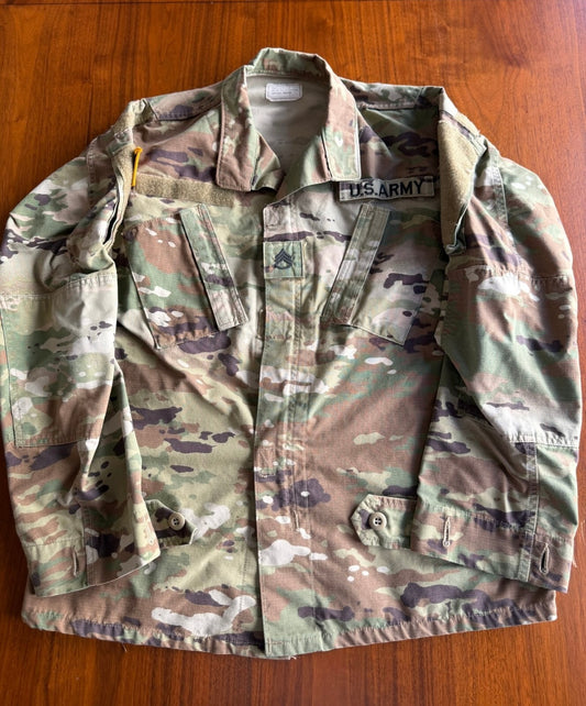 US Military Woodland Camo BDU Combat Hot Weather Jacket - Size S