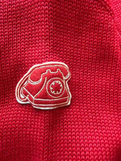 Vintage Red Nelson Knitting Mills Varsity Cardigan Sweater w/Patches - Size M