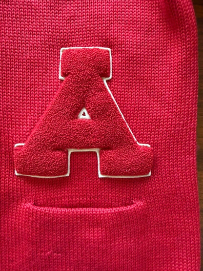 Vintage Red Nelson Knitting Mills Varsity Cardigan Sweater w/Patches - Size M