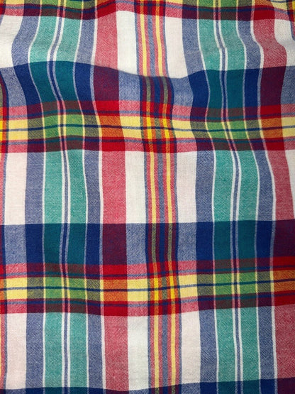 Lands' End Men's Traditional Fit Button-Down Multicolor Plaid Shirt - Size XXL