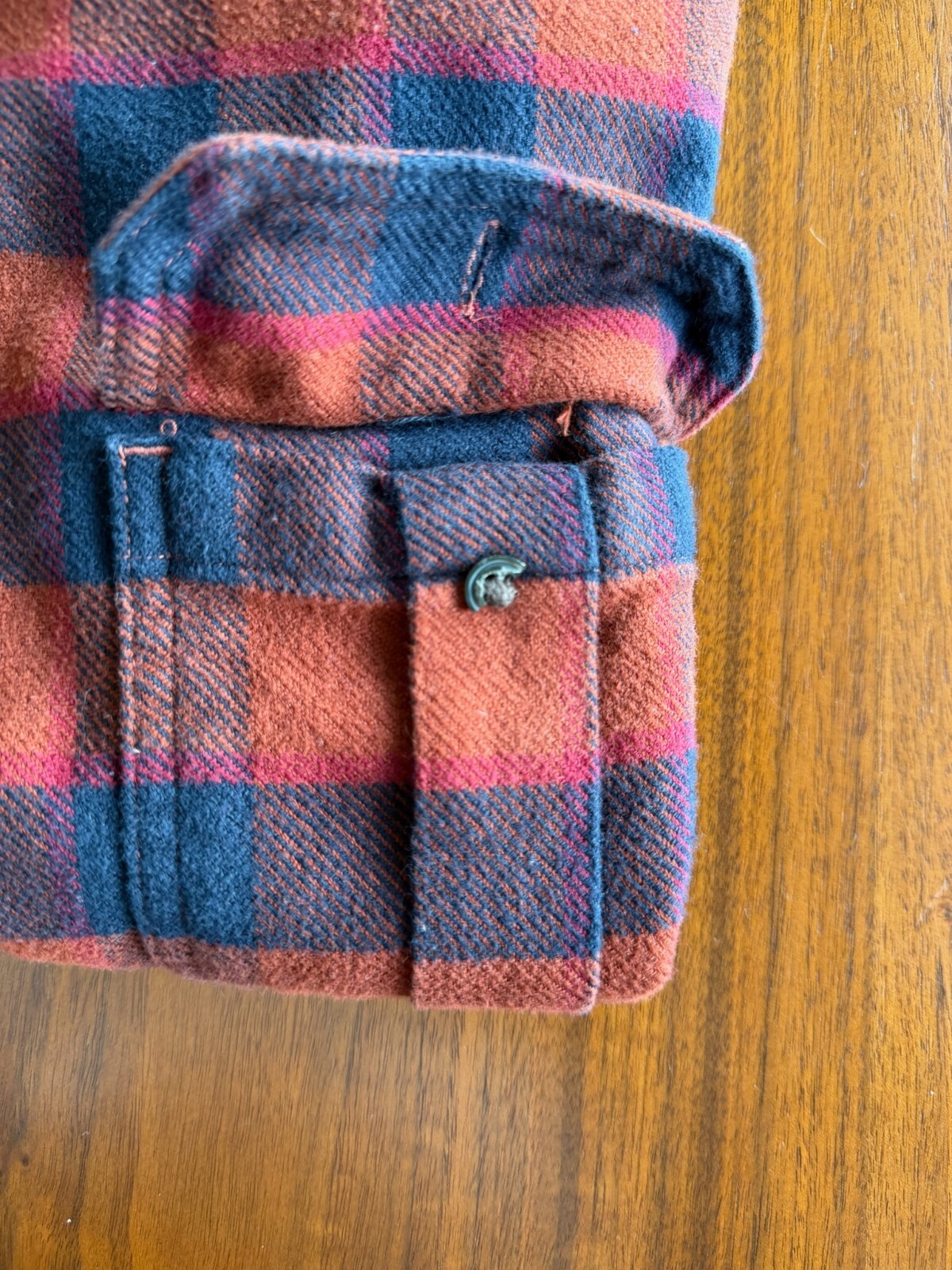 Club Monaco Orange Plaid Flannel Button Down - Size S
