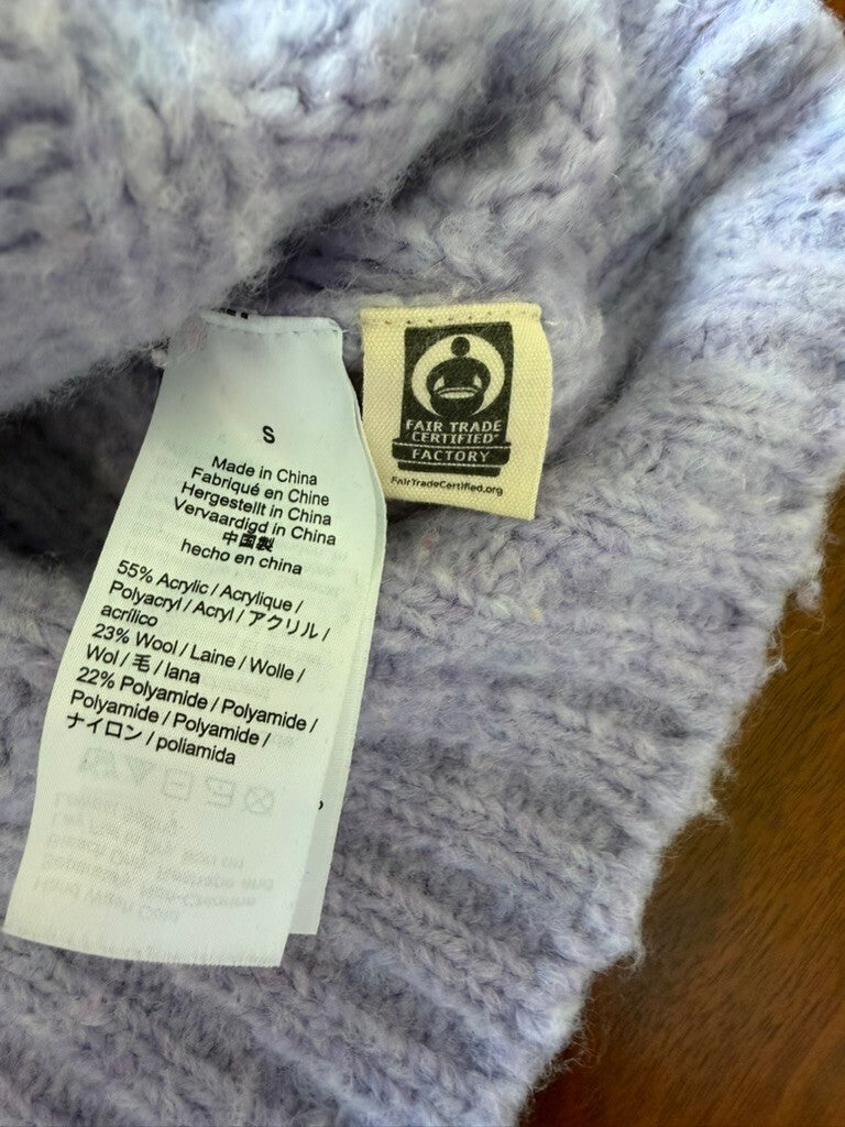 Madewell Women's Lavender Cable Knit Button-Up Cardigan Sweater - Size S