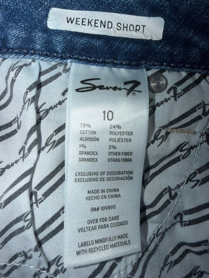 Seven7 Women's Weekend Floral Embroidered Denim Shorts - Size 10