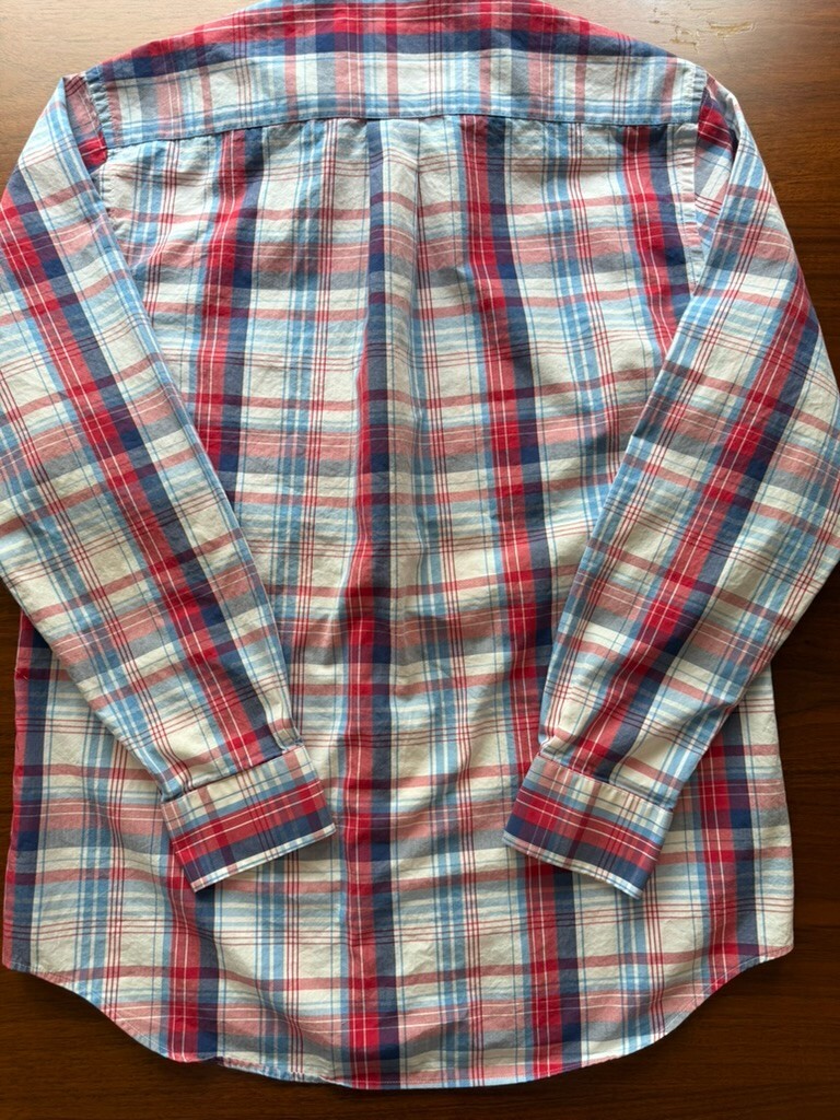 Vineyard Vines Men's Slim Fit Red & Blue Plaid Shirt - Size M