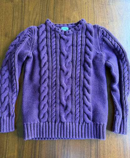 L.L.Bean Women's Purple Cable Knit Crewneck Sweater - Size S