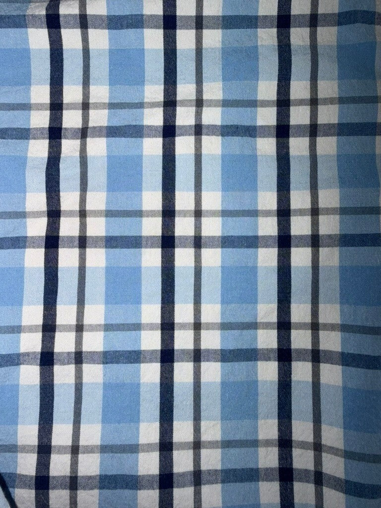 GAP Men's Blue & White Plaid Button-Down Long Sleeve Shirt - Size XL