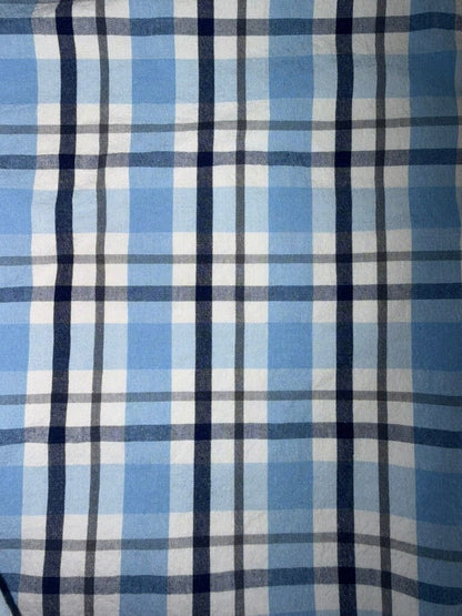 GAP Men's Blue & White Plaid Button-Down Long Sleeve Shirt - Size XL