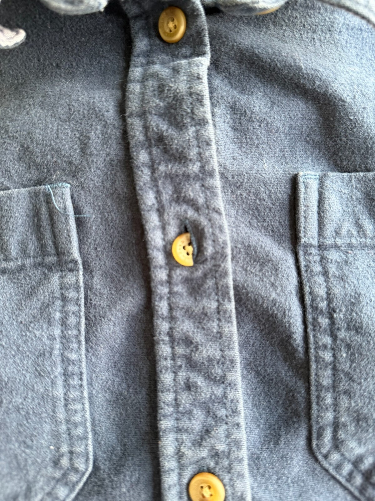 L.L.Bean Women's Blue Flannel Shirt Button-Up Shirt - Size M