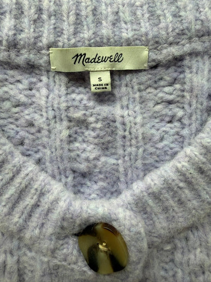 Madewell Women's Lavender Cable Knit Button-Up Cardigan Sweater - Size S