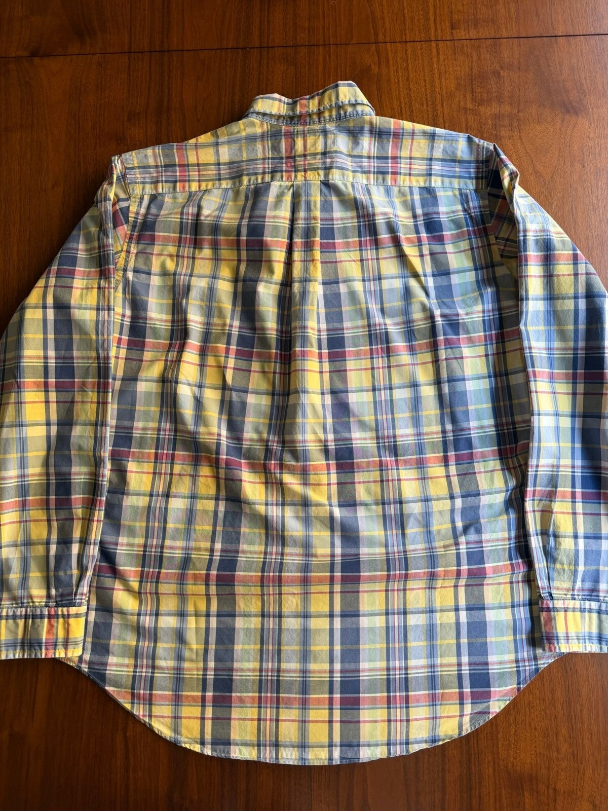 Ralph Lauren Classic Fit Yellow & Blue Plaid Button-Down Shirt - Size L