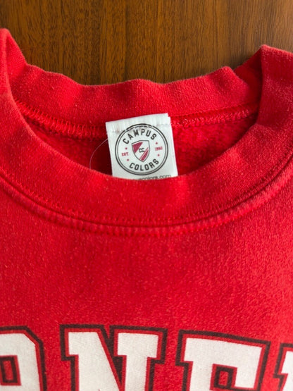 Cornell University Red Crewneck Sweatshirt with Bear Logo - Size M