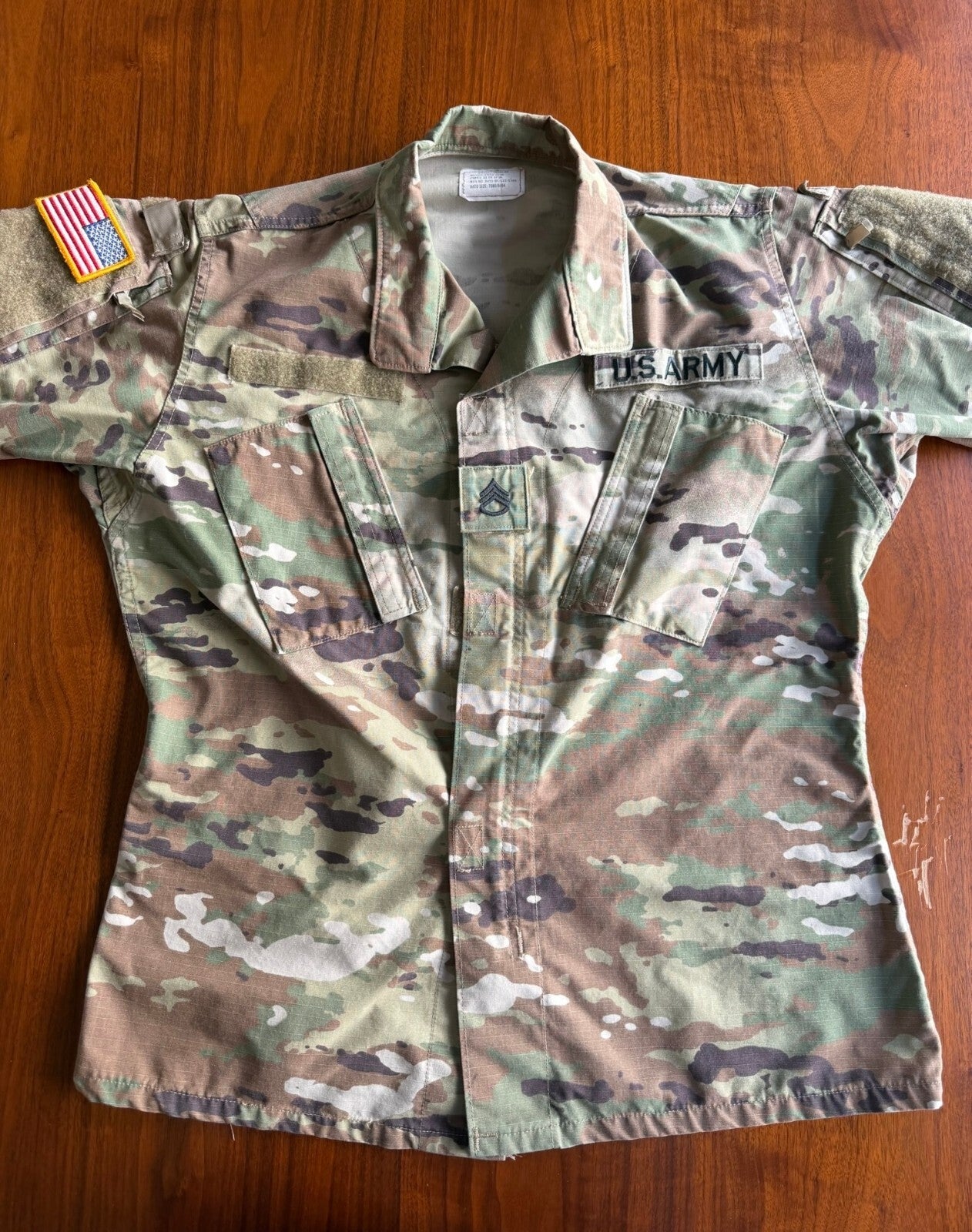US Military Woodland Camo BDU Combat Hot Weather Jacket - Size S