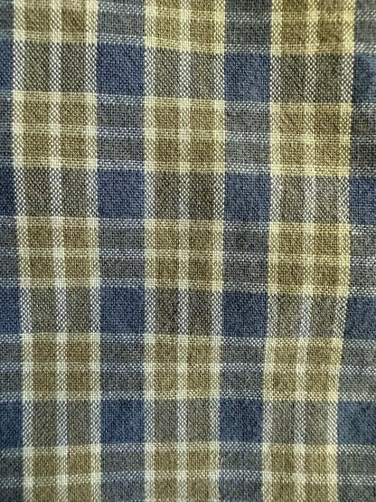 J.Crew Men's Green and Blue Plaid Short Sleeve Button Down - Size L
